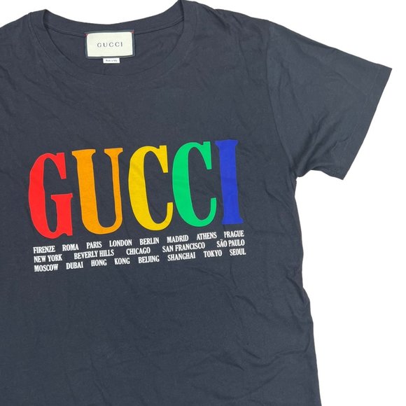 🖤Gucci🖤Rainbow Cities Short Sleeve T-Shirt - Picture 3 of 11